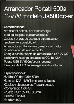 Arrancador Portatil Inflador Black Decker Js500cc 500amp en internet