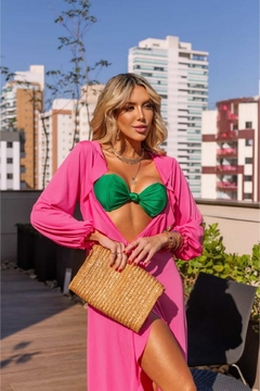 Saída de Praia Longa Neon Pink - comprar online