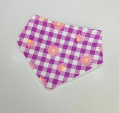 Babador bandana estampa Xadrez floral