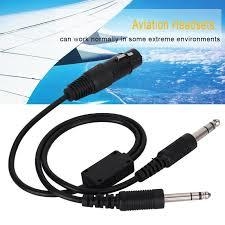 Para Airbus XLR Para GA Dual Plug 5 Pin Headset Adapter Cable Aviation Headphone Cable