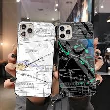 HPCHCJHM Aviation Chart Black TPU Soft Phone Case Cover for iPhone 11 pro XS MAX 8 7 6 6S Plus X 5S SE 2020 XR cover na internet