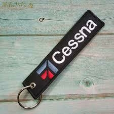 Chaveiro bordado CESSNA preto