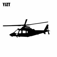 YJZT 15.2cm X 5.9cm silhueta em vinil helicóptero avançado em preto/prata c27-1190