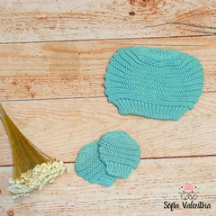 Kit Gorro e Luvas Tricot