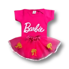 Saia Tule Temática Barbie Rosa