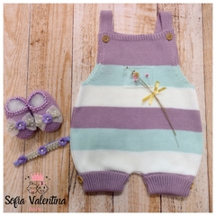 Romper Listrado Feminino - Saída de maternidade Sofia Valentina Baby