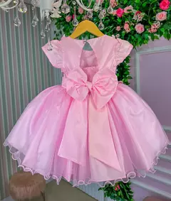 Vestido Festa Jardim Encantado Rosa Flores Amarelas - comprar online