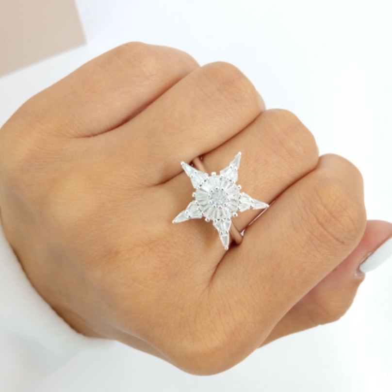 ANILLO CUBIC DE ESTRELLA 19 MM EUFROSINA JOYAS