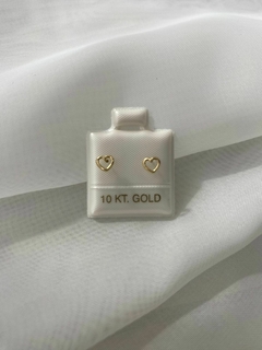 Aretes de corazon oro 10kt