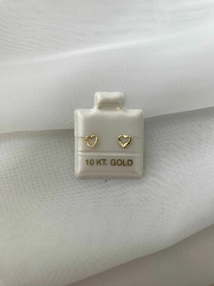 Aretes corazon oro 10kt