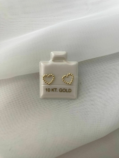 Aretes corazon oro 10kt