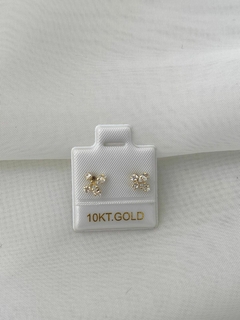 Aretes con zirconia oro 10kt