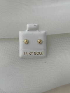 Aretes broquel oro 14kt