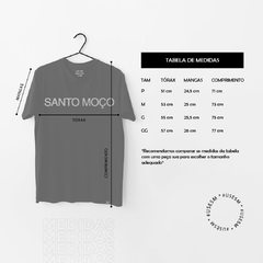 Tabela de medidas de camisetas Santo Moço