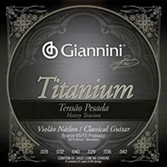 Encordoamento Violão Náilon Giannini Titanium Tensão Pesada