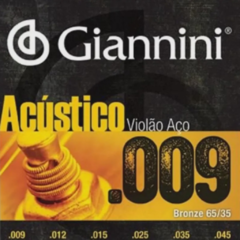 Encordoamento Violão Acústico Aco 0.09 Giannini