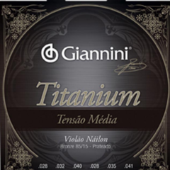 Jogo De Cordas Violão Náilon Giannini Titanium Tensão Média