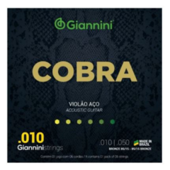 Encordoamento Giannini Cobra 010 P/ Violão Aço