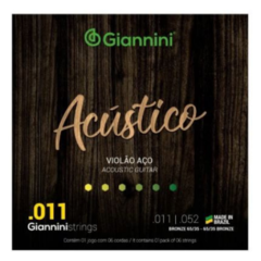 Encordoamento Cordas Violão Aço 011 Giannini Acústico