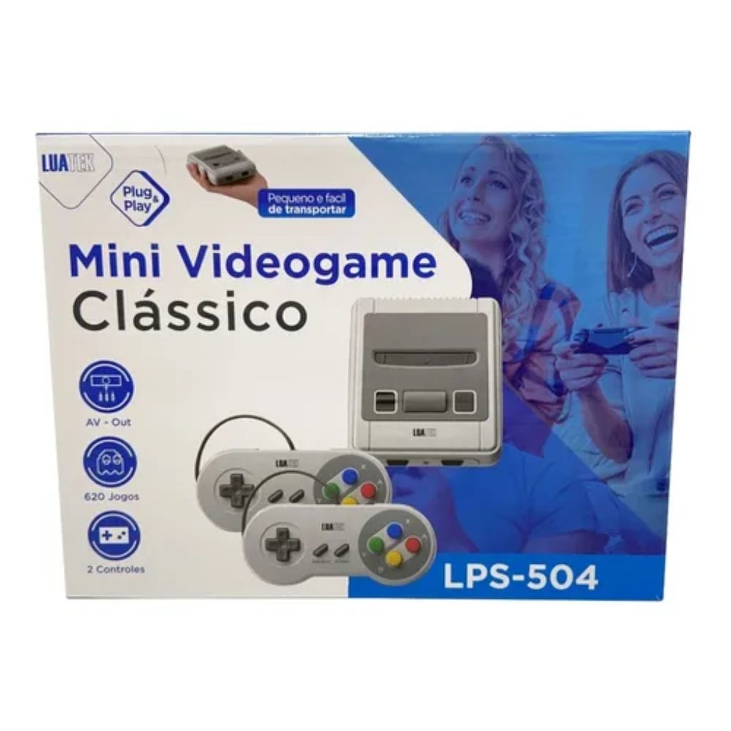 mini game retro 620 jogos dois controles facil de instalar 8 bits