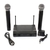 Microfone Duplo S/ Fio Uhf Wireless Profissional WVNGR 906