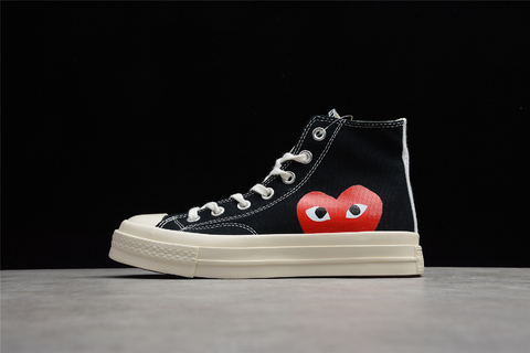 Cdg play clearance converse high black