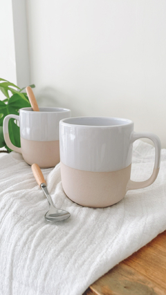 Taza combinada nude y blanco