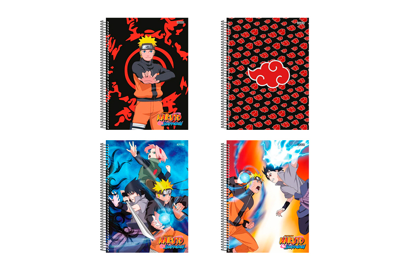 Caderno brochura pequeno capa dura 80 folhas Naruto Shippuden São