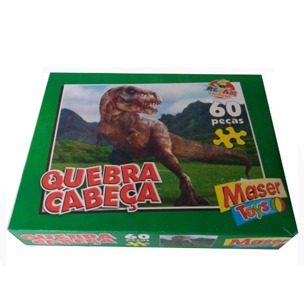 Jogo Quebra Cabeça Dinossauros 60 Peças Maser Toys - Feira da Madrugada SP