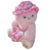 URSO DE PELÚCIA ROSA COM CORAÇÃO