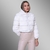 Jaqueta Bomber Urbanchic Casaco em pele de coelho e pelica de cabra com gola bolso fechamento botões de pressão feminino pescoço quente para o frio do outono inverno sofisticada e casual Fabiane Frank Fur and Shop 2025 2026 branco gelo off white claro