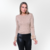 SUÉTER BASICUFF bege blusa básica gola careca soft em malha tricot viscose poliester cashmere macio com punho pele de coelho removível feminino por Fabiane Frank quentinha para o frio outono inverno 2024 2025 Gramado Fur and Shop