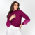 Blusa Zig suéter tricot malha lã macia algodão feminina detalhe pele coelho por Fabiane Frank gola alta quentinha para o frio do outono inverno 2024 2025 compre loja online em Fur and Shop Rosa Rose magenta 2