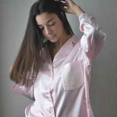 Pijama Florencia Puntilla - Rosa - comprar online