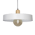 Colgante chapa 1 luz Ø 40cm con madera color Blanco text. Geo Balcarce San Justo