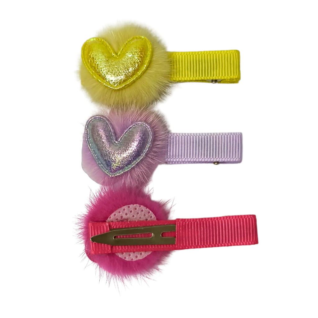 Hair Clip Flores/ Coração (cotton Lace) Unidade