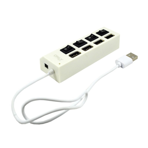 ADAPTADOR HUB USB 4 PUERTOS - NEGRO- BLANCO