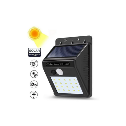 Reflector Led Solar Con Sensor De Mov. 6W Luz Fria Equivalencia 40W