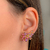 Brinco Ear Cuff Ametista e Turmalina Rosa - Ouro 18K - comprar online