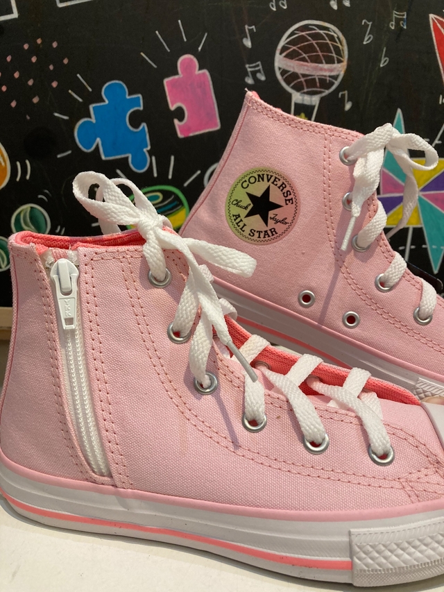 ALL STAR CANO ALTO ROSA COM ZIPER