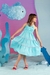 Vestido Lastex Azul Decote Nas Costas LVT4549 - comprar online