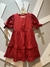 Vestido Vermelho Manga Bufante Com Babadinhos MVT4320 - comprar online