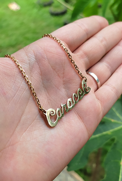 Colar/Pingente com Nomes Personalizados (Dourado ou Prata) - Nua Acessórios