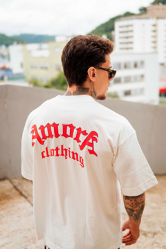 Camiseta Over Boxy Lettering Art Off white