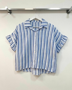 [FIBRANA] Camisa rayada con volados - Katy - comprar online