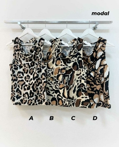 [MODAL/SEDA FRÍA] Musculosa buche animal print