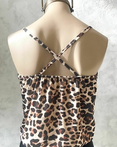 [SEDA FRÍA] Musculosa Tiras Cruzadas Animal Print - Lea - comprar online