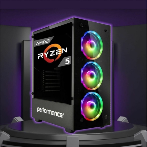 CPU GAMER RYZEN 5 + RAM 16GB + SSD 480GB + GRAFICA 2060 6GB + FUENTE GAMER 600W + GABINETE PERFORMANCE