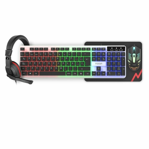 TECLADO + MOUSE+PAD+AURIS GAMER NKB-413N 4 EN 1 NOGANET