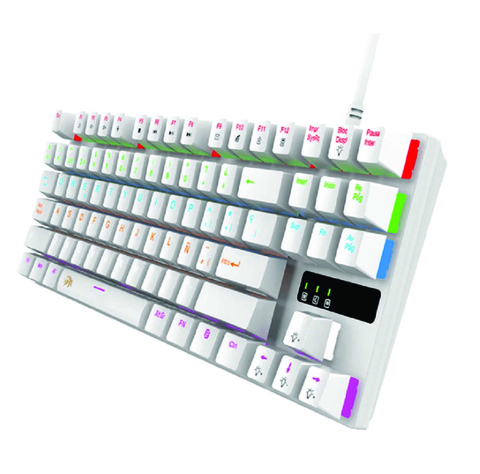 TECLADO MECANICO GAMER NETMAK NM-SKILL BLANCO 80%